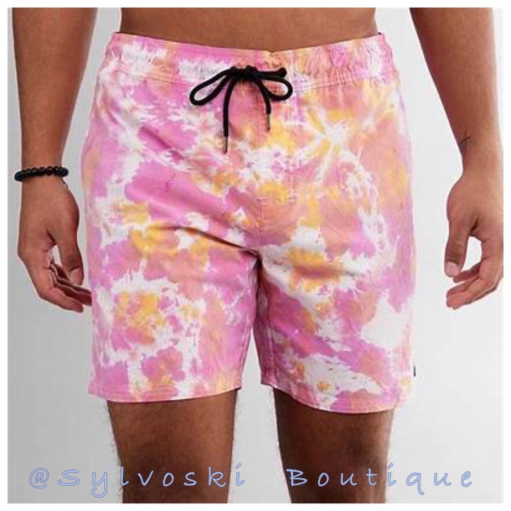🔥RVCA MANIC ELASTIC - TIE-DYE ELASTIC WAIST SHORT FOR MEN NWT - Picture 4 of 10